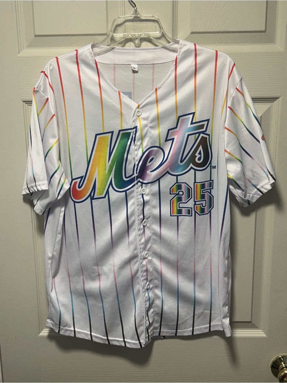 2025 Syracuse Mets Pride Night Jersey Adult Large SGA White MILB